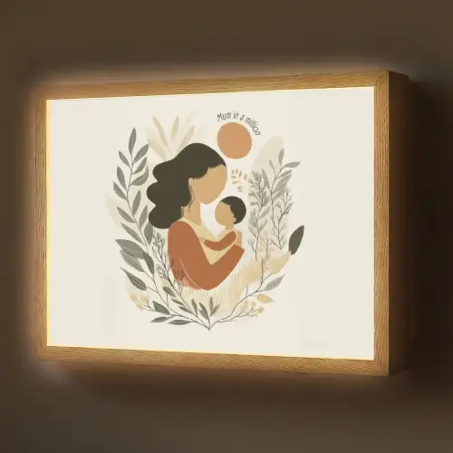 Illustratie - Quote - Moeder Light Box met batterij (Wandlamp) middel -z3d_website