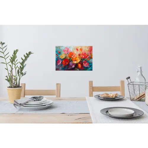 Bloemen - Kunst - Watercolor - Botanisch Muursticker klein -eettafel