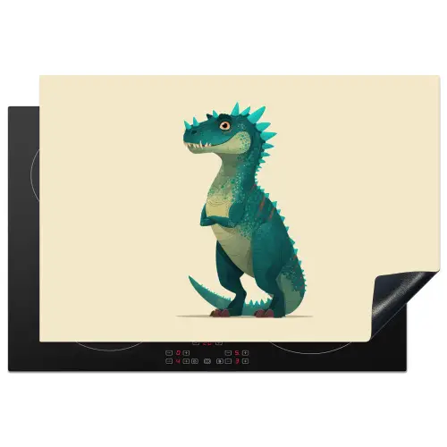 Dinosaurus - Turquoise - Stekels Inductie beschermer vinyl 3mm klein -3d