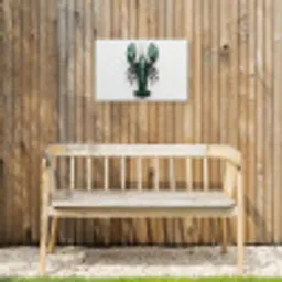 Kreeft - Glossier - Groen - Wit Tuinposter op houten frame 2 cm dik klein -sfeer4