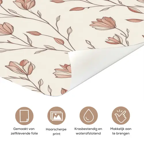 Patroon - Klassiek - Roze deurposter klein 289 -closeup_NL