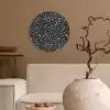 Terrazzo -  Patroon - Zwart - Wit Wandcirkel kunststof plaat 5mm dik klein 188 -sfeer1