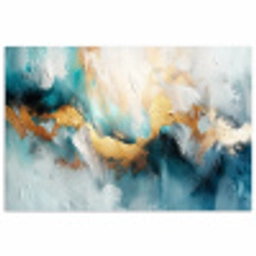 Abstract - Kunst - Gold - Blauw poster papier klein -3d