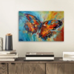 Vlinder - Kleuren - Kunst - Schilderij aluminium wit klein -sfeer1