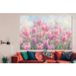 Tulpen - Veld - Lente - Roze forex 5mm xxl -woonkamer