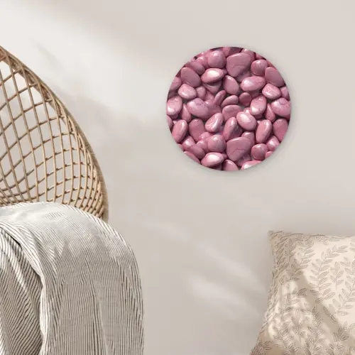Roze - Glanzende - Stenen Wandcirkel plexiglas klein 852 -sfeer5