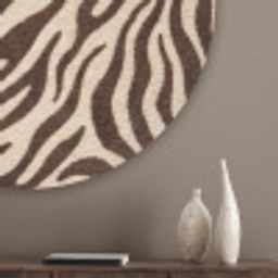 Zebra - Strepen - Bruin Akoestische PET Vilt - Rond klein -sfeer5_closeup