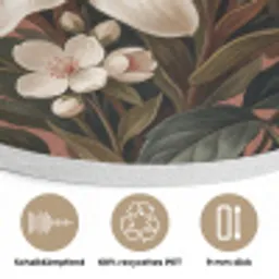 Boeket - Retro - Kleurrijk Akoestische PET Vilt - Rond klein -closeup_DE