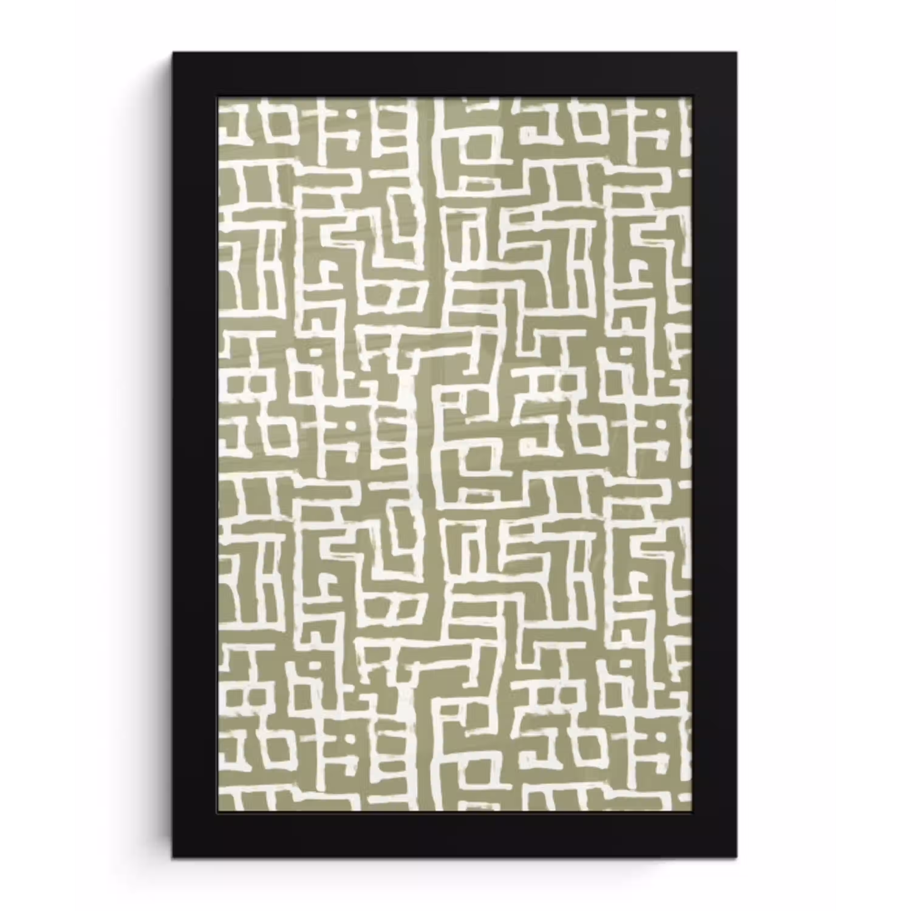 Grafisch - Patroon - Groen fotolijst zwart zonder passe partout klein 224 -3d