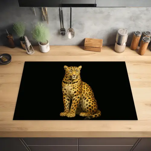 Panter - Realistisch - Bruin Inductie beschermer vinyl 3mm klein -sfeer5