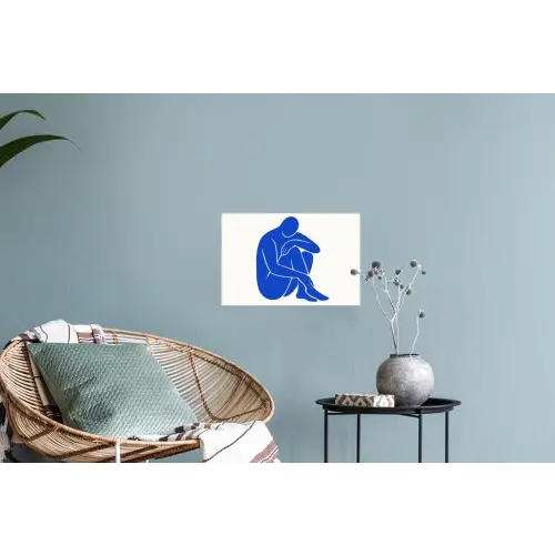 Lichaam - Abstract - Blauw Muursticker klein -plant