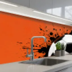 Voetbal - Verf - Sport - Oranje keuken achterwand 2 middel -3d_schuin