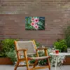 Bloemen - Roze - Glasmozaïek Tuinposter op houten frame 2 cm dik klein -sfeer3