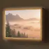 Zonlicht - Mist - Bergen - Bomen Light Box met batterij (Wandlamp) middel -z3d_website