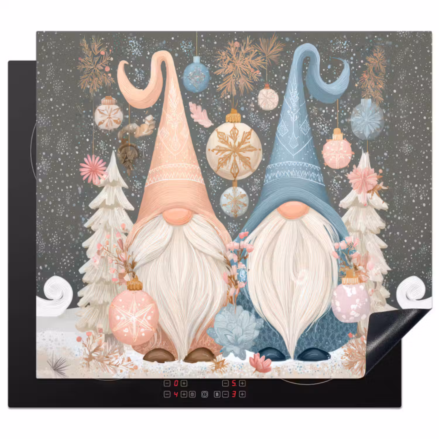 Inductie beschermer - Kerst - Gnomen - Pastel