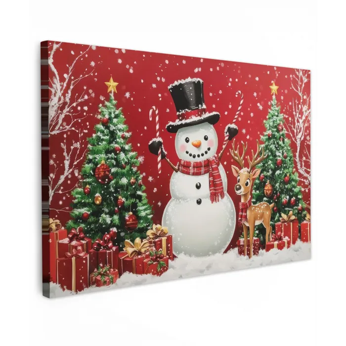 Feestvreugde - Winterbos - Kleurrijk canvas 2cm klein -z3d