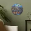 Grachten Amsterdam - Huizen - Stad - Kleurrijk Akoestische PET Vilt - Rond klein -sfeer2