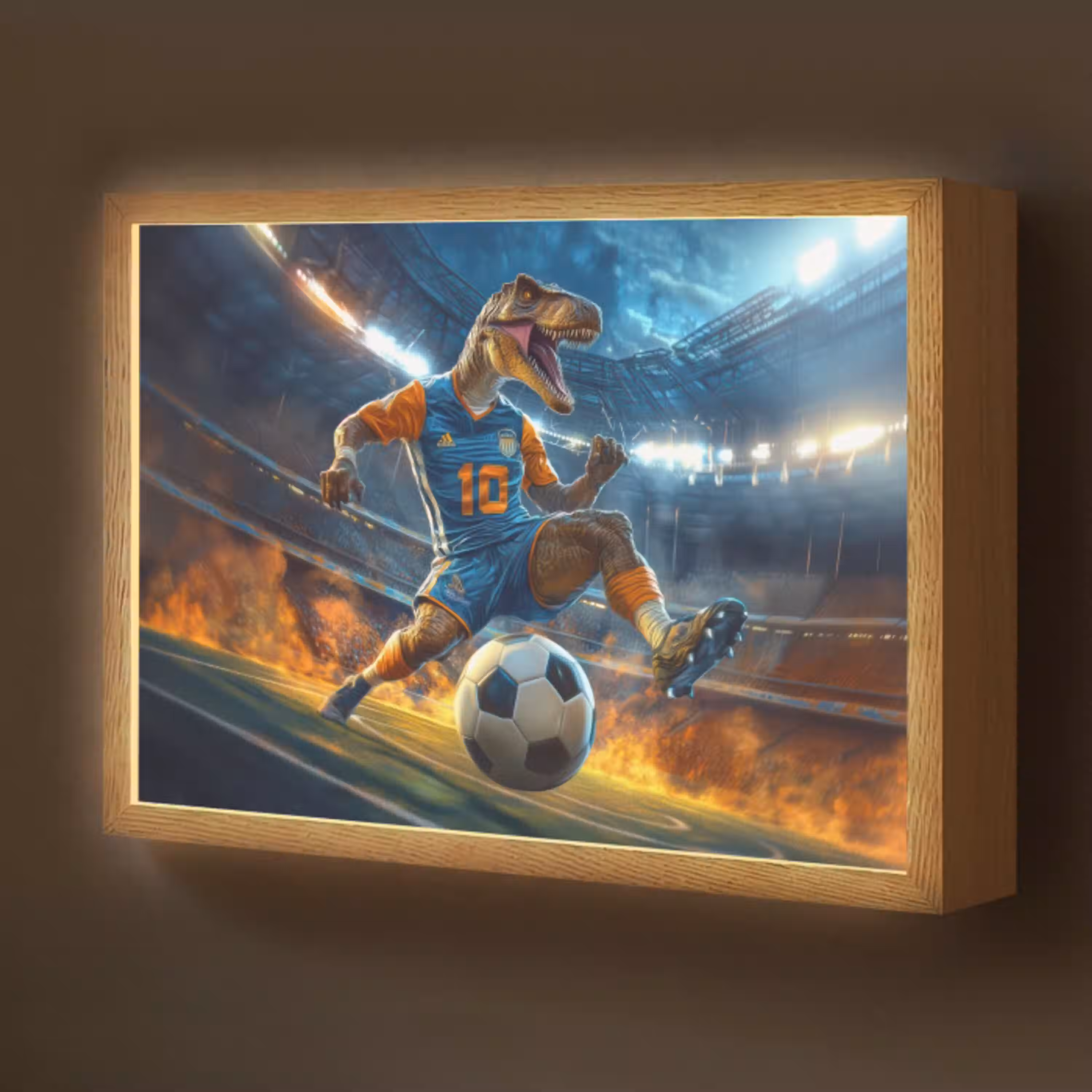 T-Rex - Voetbal - Stadion Light Box met batterij (Wandlamp kind) middel -z3d_website