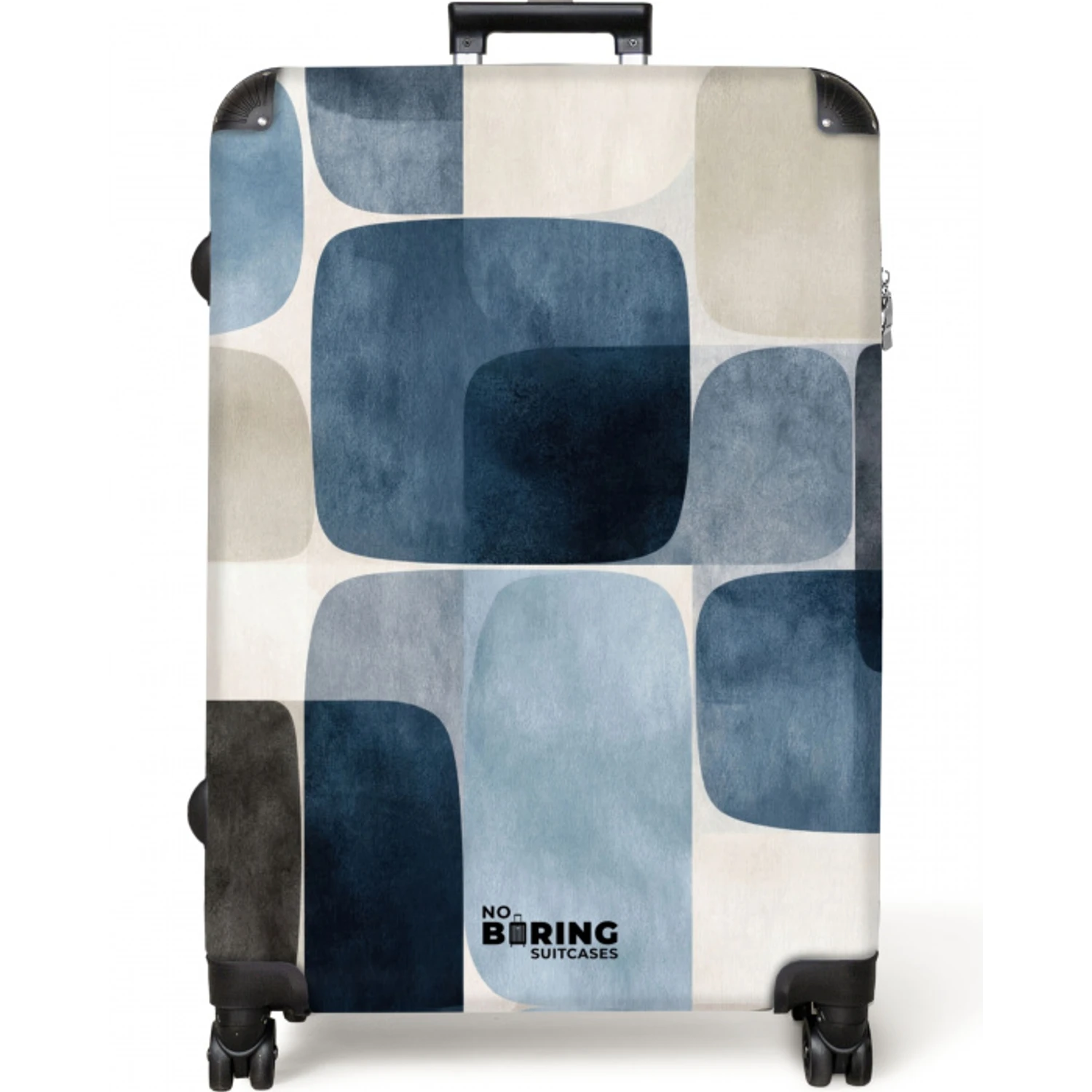 Patroon - Blauw - Vierkanten NBS - Large koffer - Volwassenen Unisex groot -zzzzzzzzkaufland2