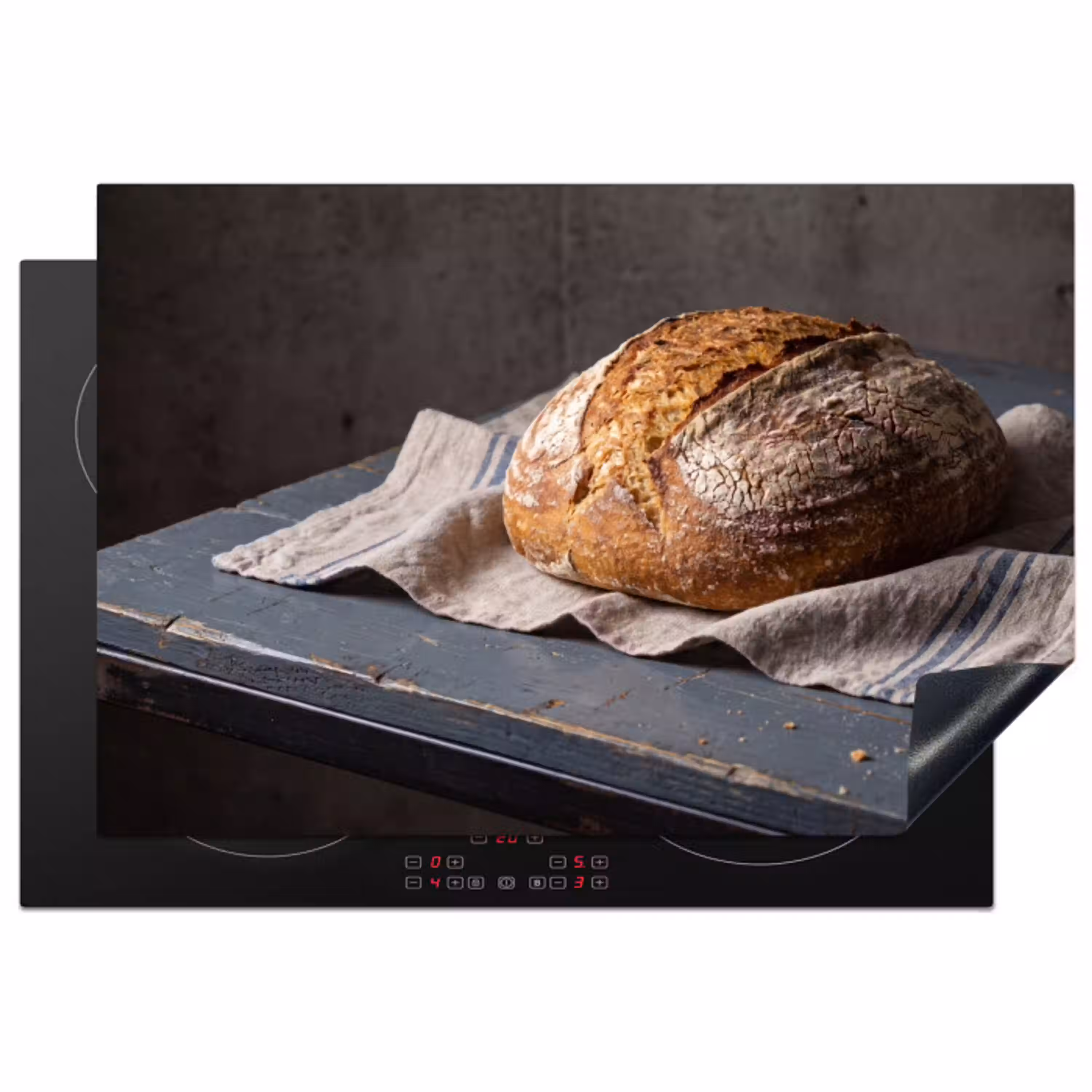 Brood - Rustiek - Eten Inductie beschermer vinyl 3mm klein -3d