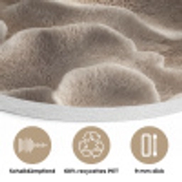 Waaiervorm - Beige - Vezel textuur Akoestische PET Vilt - Rond klein 838 -closeup_DE