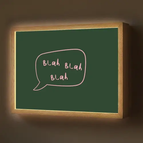 Tekstwolkje - Donkergroen - BLAH BLAH BLAH Light Box met batterij (Wandlamp) middel -z3d_website