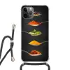 Kruiden - Lepel - Specerijen - Zwart - Italiaans Hoesje iPhone 12 Pro met koord klein -3d