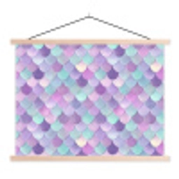 Dromerig - Zeemeermin - Pastel textielposter latten blank klein 122 -3d