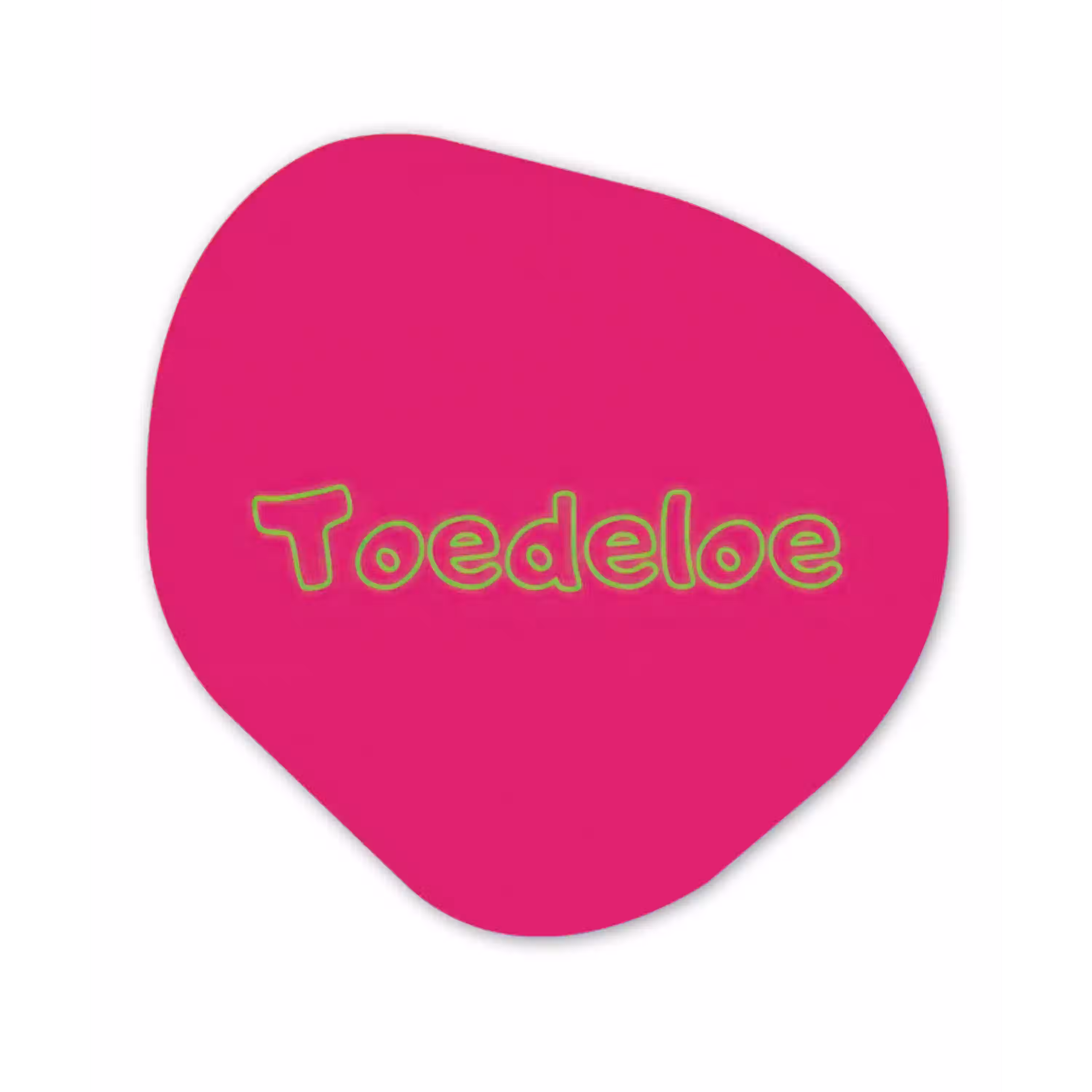 Toedeloe - Groen - Roze Wandcirkel Organisch Aluminium middel -3d