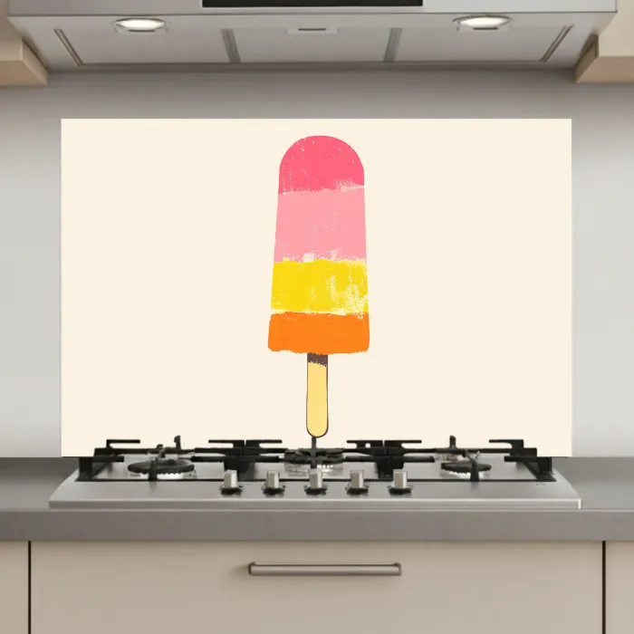 Waterijsje - Retro - Stokje - Roze keuken achterwand spatscherm klein -3d_website