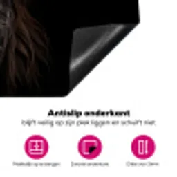 Schotse hooglander - Portret - Zwart - Dier Inductie beschermer vinyl 3mm klein -wsfeer4_website