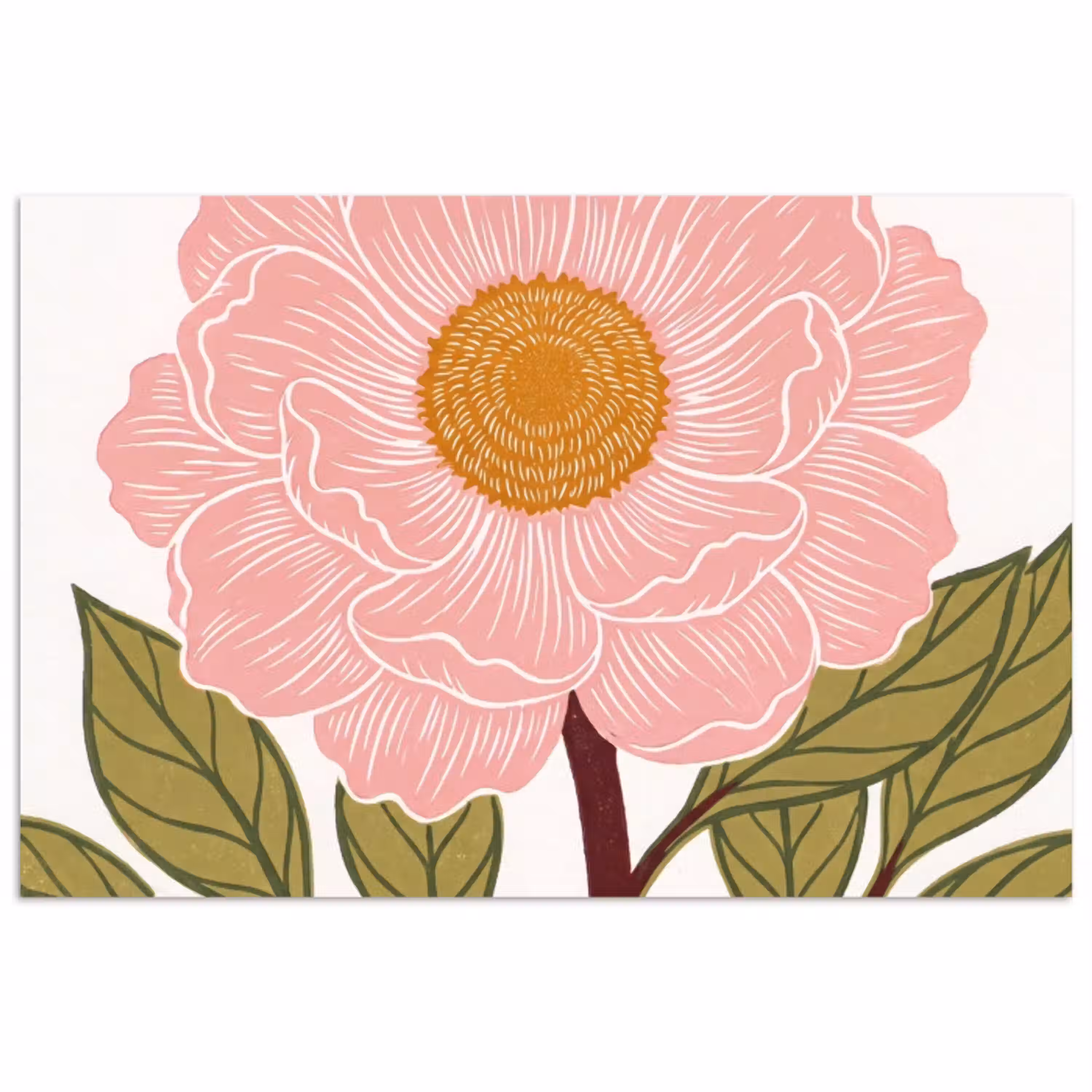 Bloemen - Roze - Illustratie poster papier klein -3d