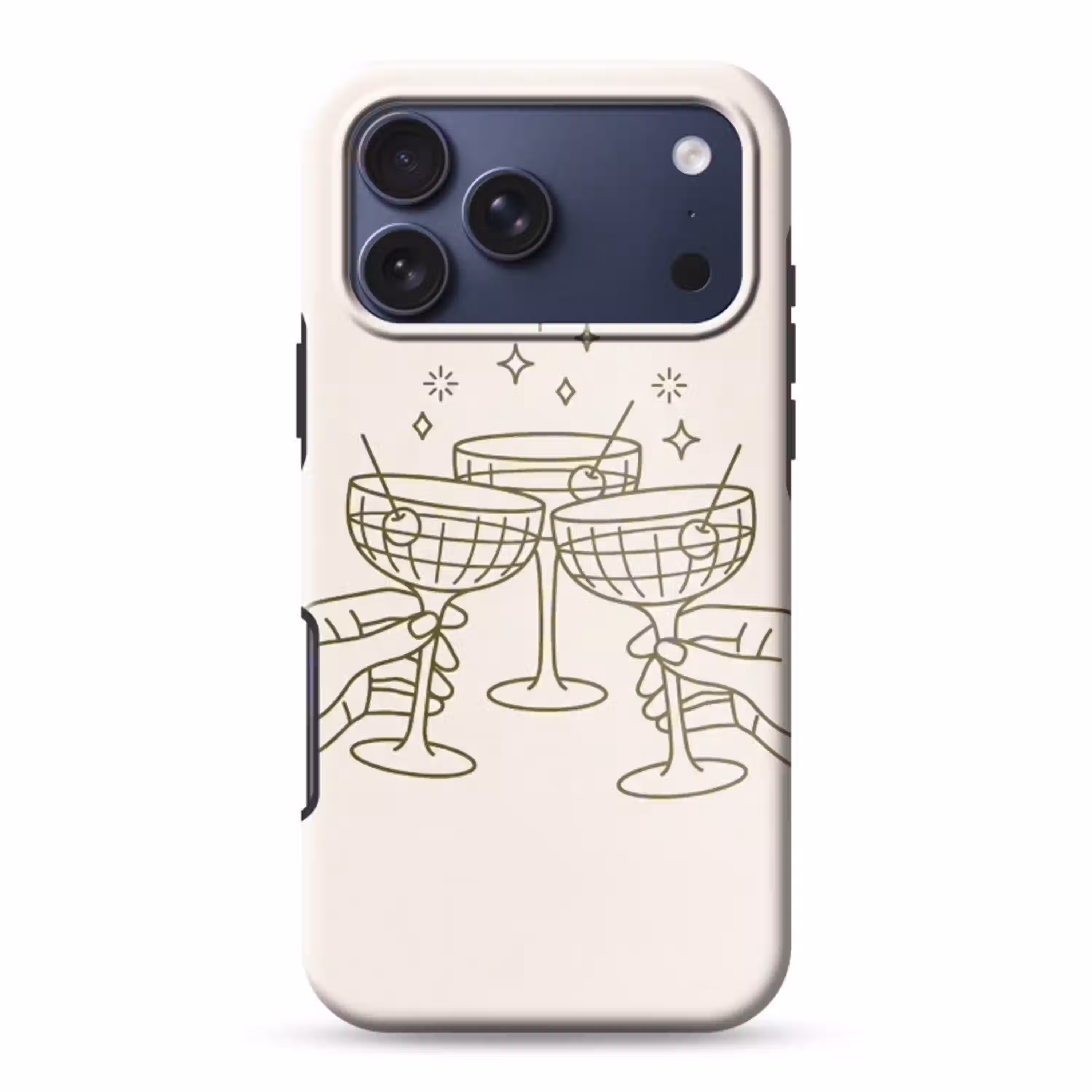 Drankjes - Feest - Proosten - Minimalistisch - Groen Toughcase MagSafe Apple iPhone 17 Pro Max klein -3d