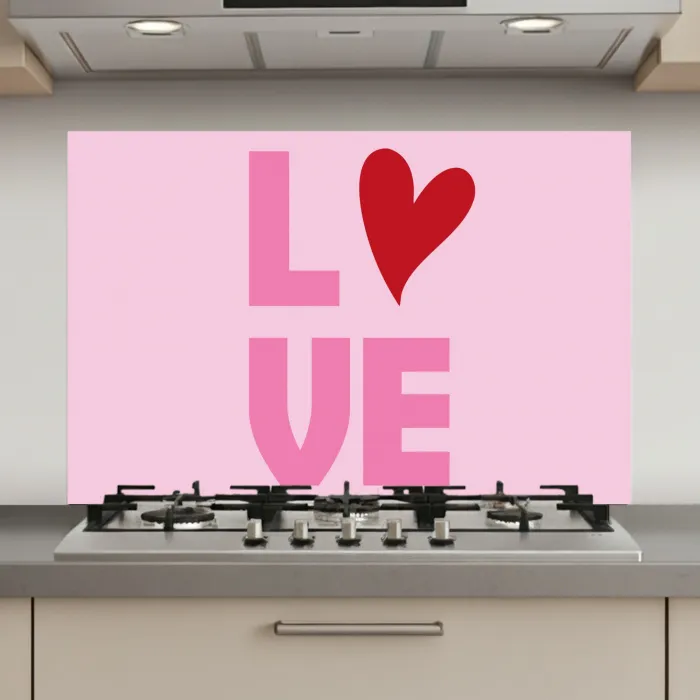 Love - Roze - Hart - Valentijn keuken achterwand spatscherm klein -3d_website