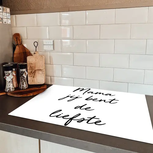 Quotes - Mama jij bent de liefste - Moeder - Spreuken Inductie beschermer vinyl 3mm klein -sfeer3