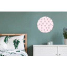Konijnen - Minimalistisch - Roze Wandcirkel aluminium klein 190 -slaapkamer