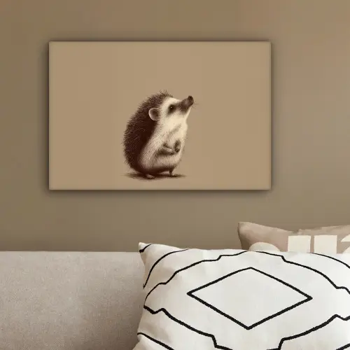 Egel - Snuitje - Bruin - Stekels canvas 2cm klein -sfeer3