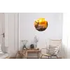 Hert - Dieren - Zonsondergang - Winter - Heide - Natuur Wandcirkel aluminium klein -woonkamer