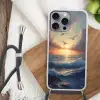 Meeuwen - Zonsondergang - Zee - Wolken Hoesje iPhone 16 Pro Max met koord klein -sfeer4