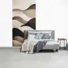 Golven - Abstract - Beige fotobehang vinyl groot -slaapkamer