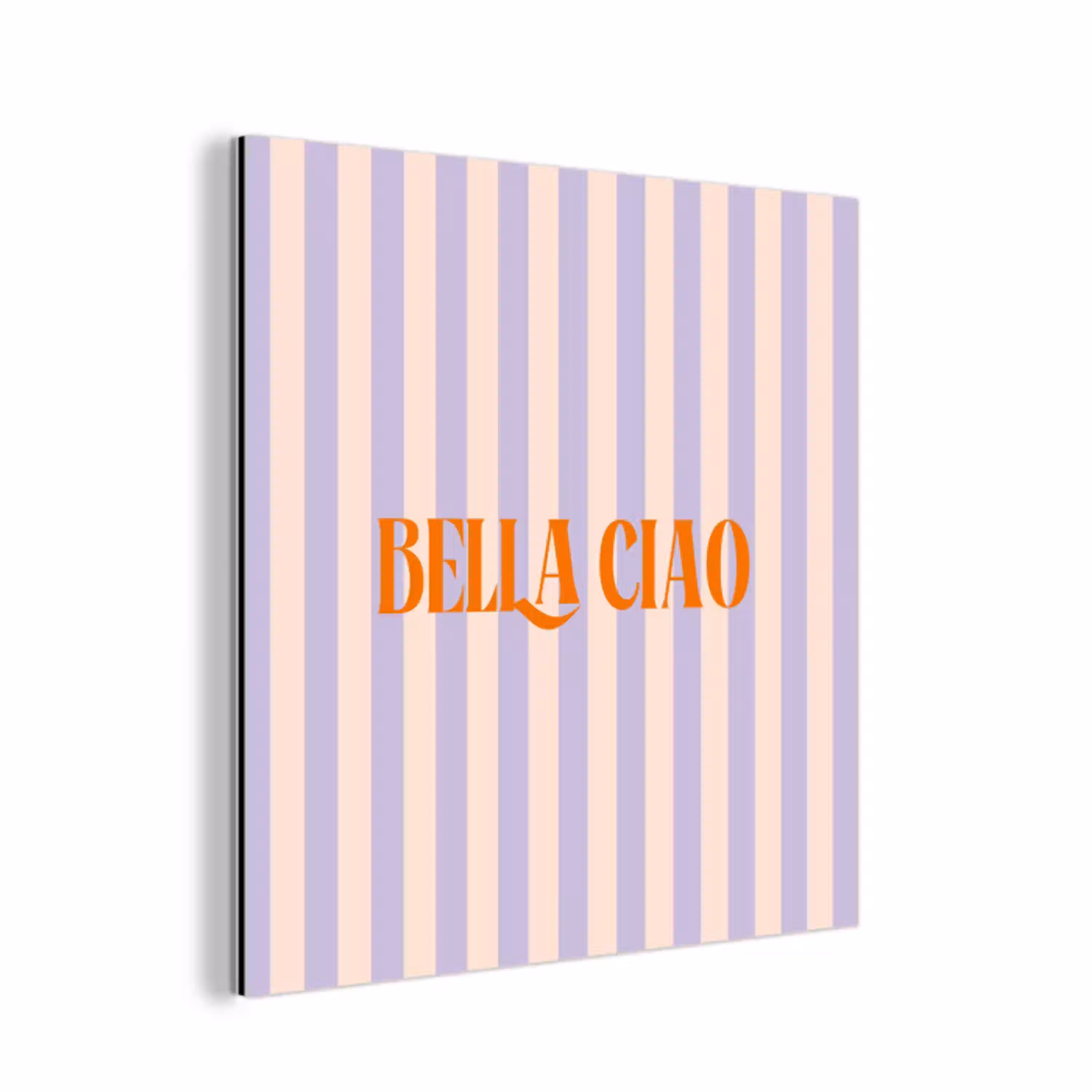 Lila - Oranje - Strepen - Bella Ciao aluminium wit klein -3d