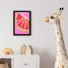 Grapefruit - Geschilderd - Roze - Strepen fotolijst zwart zonder passe partout klein -usfeer4_kinderkamer