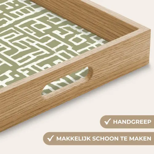 Grafisch - Patroon - Groen Dienblad Rechthoek middel 911 -USP_HandgreepNL