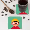 Jongen - Cartoon - Bril - Muts onderzetter kurk middel -sfeer2