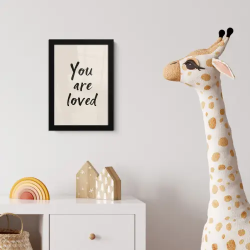 Minimalistisch - Beige - Love fotolijst zwart zonder passe partout klein -usfeer4_kinderkamer