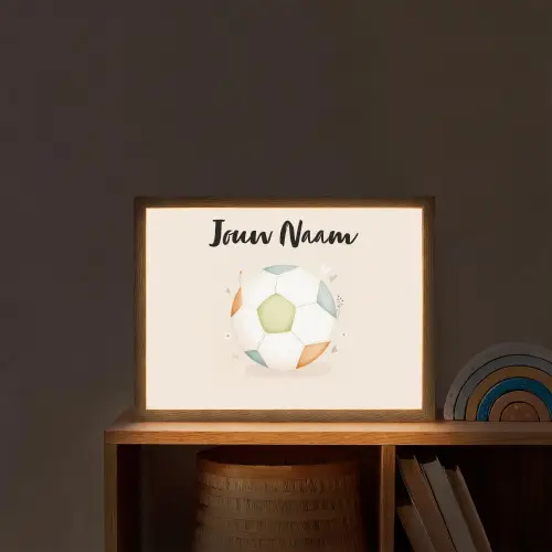 Voetbal - Rond - Pastel Light Box met batterij (Wandlamp kind) middel -sfeer1_kind