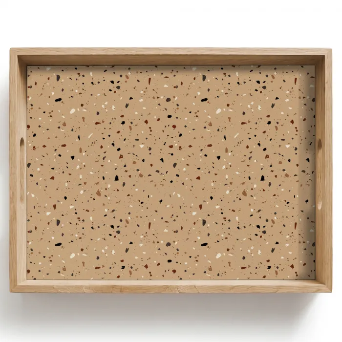 Terrazzo - Patroon - Beige Dienblad Rechthoek middel 911 -z3d_shopping
