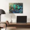 Veren - Pauwveren - Pauw - Blauw - Kunst PET vilt klein -sfeer5