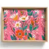 Roze - Bloemen - Wit - Oranje Dienblad Rechthoek middel -z3d_shopping