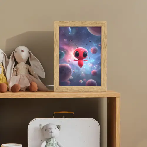 Buitenaards wezen - Rood - Planeten Light Box met kabel klein -sfeer2_kind